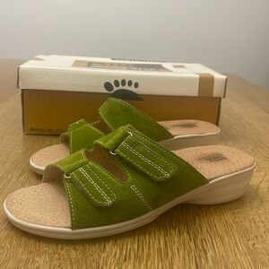 Spring Step Avocado Green Genuine Leather & SuedeSandals 38